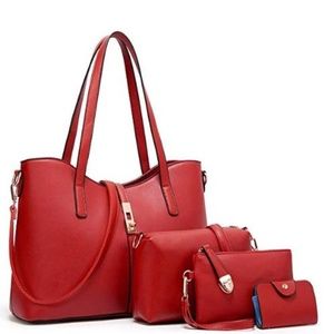 FREE SHIPPING - PURSE SET 4 ITEMS - RED